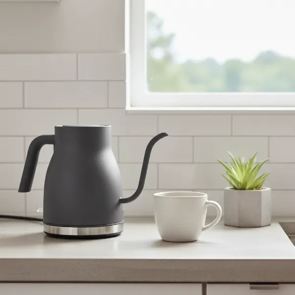 Willow & Everett Gooseneck Electric Kettle in a modern kitchen setting